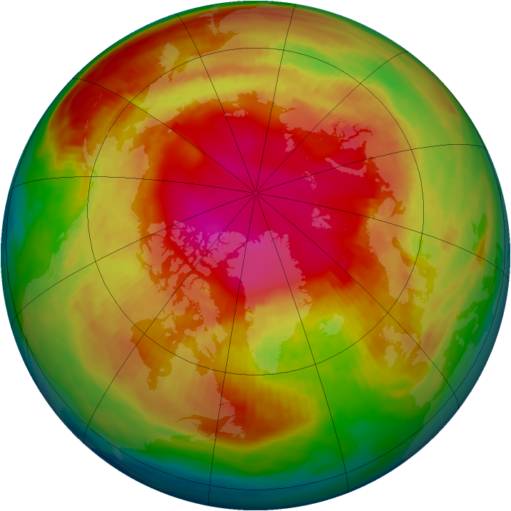 Arctic ozone map for 18 February 1987